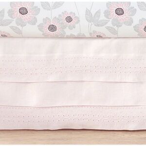 Pottery Barn Kids Pink Eyelet Crib Skirt